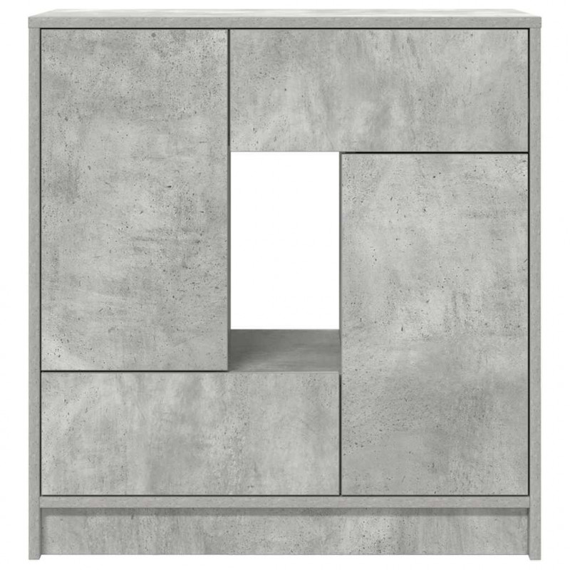 Komoda z szufladami i drzwiami, szarość betonu, 70,5x34x74,5 cm