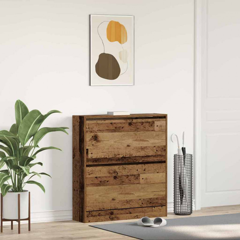 Szafka na buty z półką Stare drewno 80 x 21 x 87,5 cm