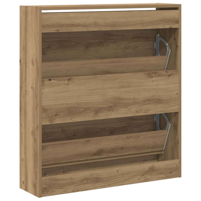 Szafka na buty z półką z drzwiami Dąb wędzony 80 x 21 x 87,5 cm