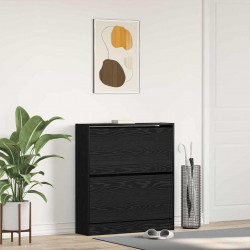 Szafka na buty z półką z drzwiami Czarny Dąb 80 x 21 x 87,5 cm
