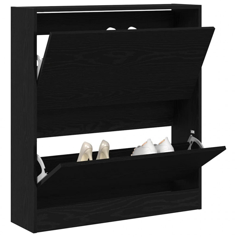 Szafka na buty z półką z drzwiami Czarny Dąb 80 x 21 x 87,5 cm