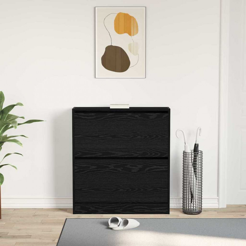 Szafka na buty z półką z drzwiami Czarny Dąb 80 x 21 x 87,5 cm