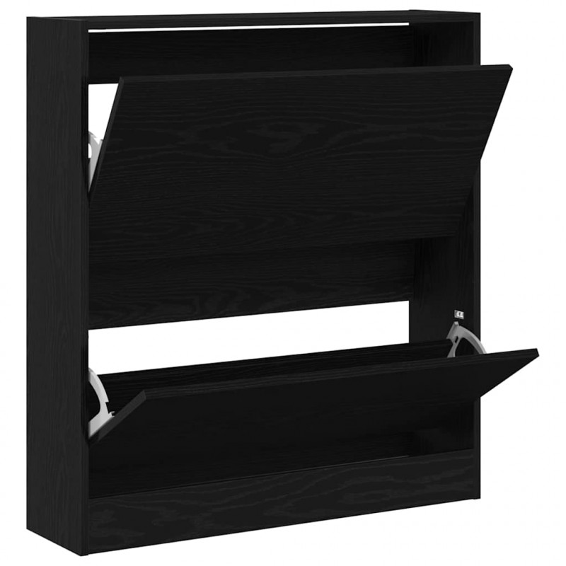 Szafka na buty z półką z drzwiami Czarny Dąb 80 x 21 x 87,5 cm