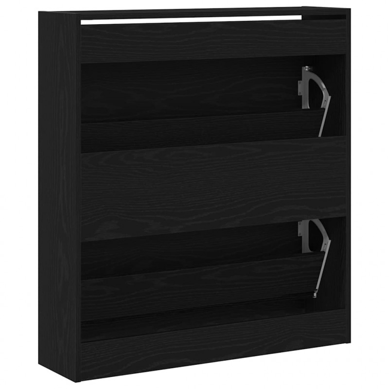 Szafka na buty z półką z drzwiami Czarny Dąb 80 x 21 x 87,5 cm
