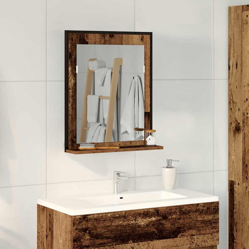 Lustro Stare drewno 50 x 12 x 60 cm Szkło i drewno inżynieryjne
