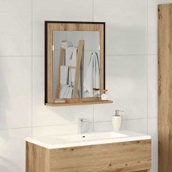 Lustro dąb artisan 50 x 12 x 60 cm Szkło i drewno inżynieryjne