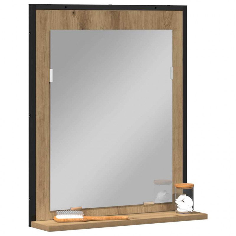 Lustro dąb artisan 50 x 12 x 60 cm Szkło i drewno inżynieryjne