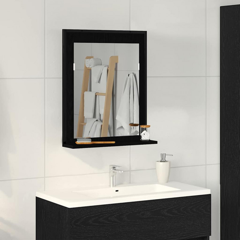 Lustro Czarny dąb 50 x 12 x 60 cm Szkło i drewno inżynieryjne