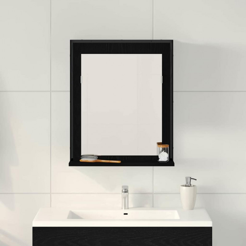 Lustro Czarny dąb 50 x 12 x 60 cm Szkło i drewno inżynieryjne