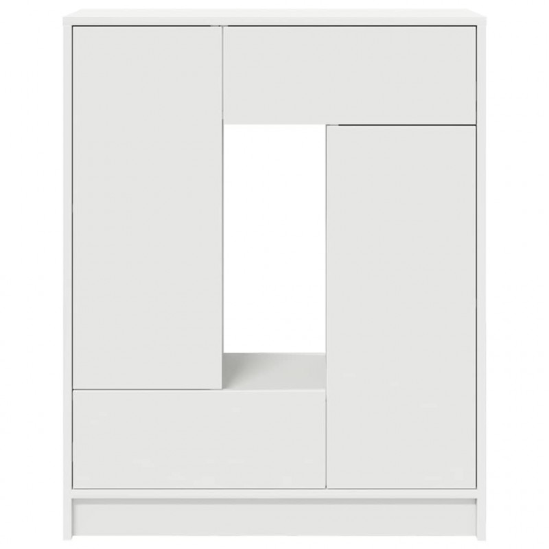 Komoda z szufladami i drzwiami, biała, 73x31x90 cm