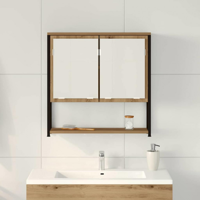 Szafka z lustrem z półką Dąb rzemieślniczy 60 x 16 x 60 cm
