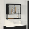 Szafka z lustrem z półką z drzwiami Czarny Dąb 60 x 16 x 60 cm