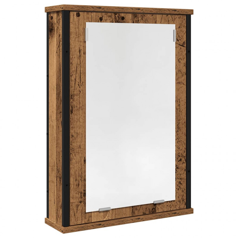 Szafka łazienkowa z lustrem, stare drewno, 42x12x60 cm