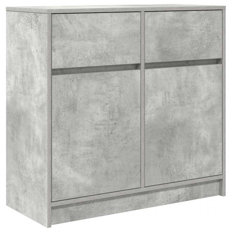 Komoda z szufladą Betonowa szarość 80x34x76 cm Drewno klejone