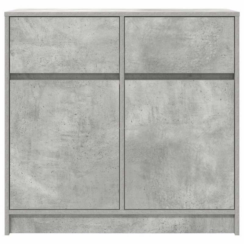 Komoda z szufladą Betonowa szarość 80x34x76 cm Drewno klejone