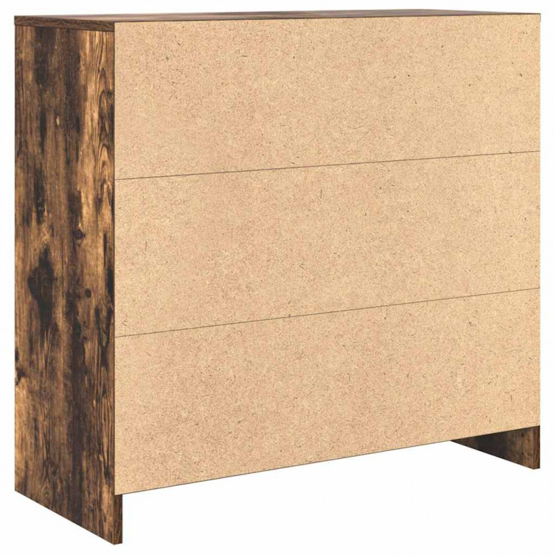 Komoda z szufladą Dąb wędzony 80x34x76 cm Drewno klejone