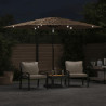 Parasol ogrodowy z LED, stalowy słupek, brązowy, 288x288x225 cm