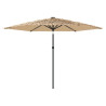 Parasol ogrodowy z LED, stalowy słupek, brązowy, 288x288x225 cm