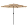 Parasol ogrodowy z LED, stalowy słupek, brązowy, 388x388x248 cm