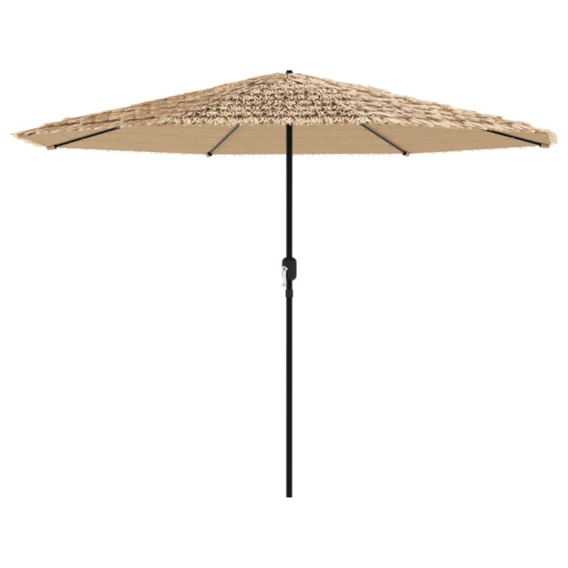 Parasol ogrodowy z LED, stalowy słupek, brązowy, 388x388x248 cm