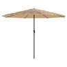 Parasol ogrodowy z LED, stalowy słupek, brązowy, 388x388x248 cm