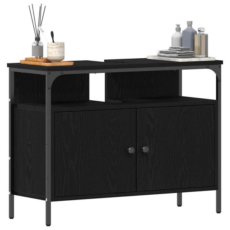 Szafka pod umywalkę z drzwiami Czarny dąb 80 x 30 x 60 cm
