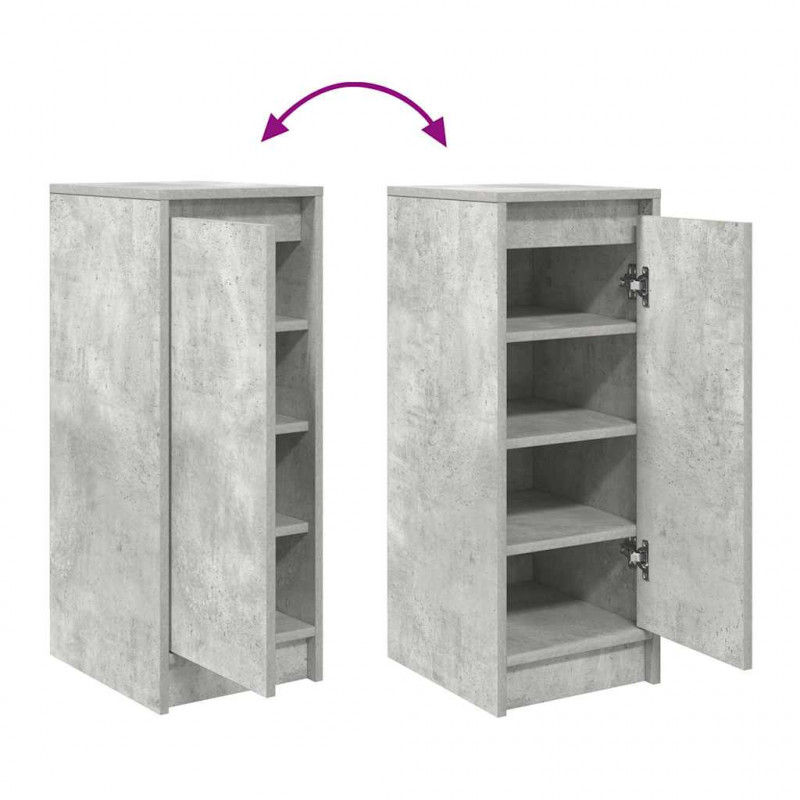 Szafka na buty Beton Szary 29,5x34x76 cm Drewno klejone