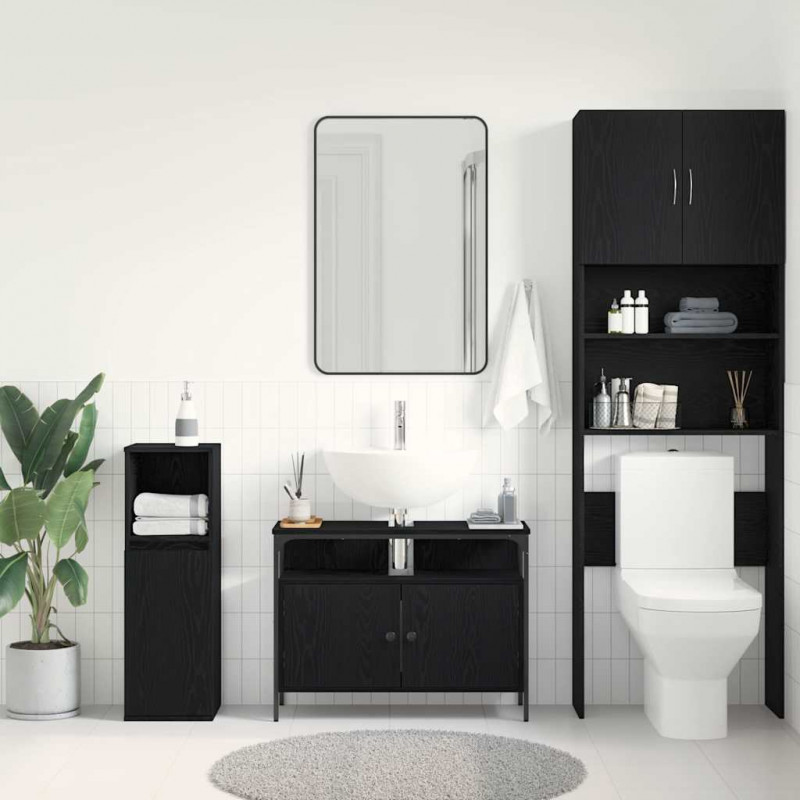 Szafka pod umywalkę z drzwiami Czarny dąb 80 x 30 x 60 cm
