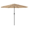 Parasol ogrodowy z LED, stalowy słupek, brązowy, 388x388x248 cm