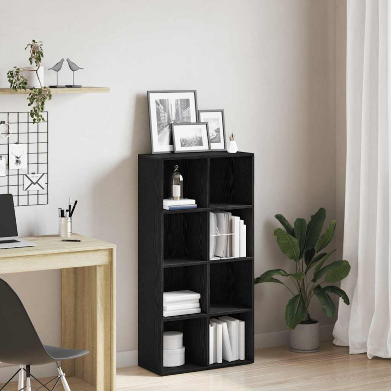 Regał biblioteczny Czarny Dąb 66x30x130 cm Drewno klejone
