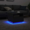 Stolik kawowy z podświetleniem LED, czarny dąb, 50x49x40 cm