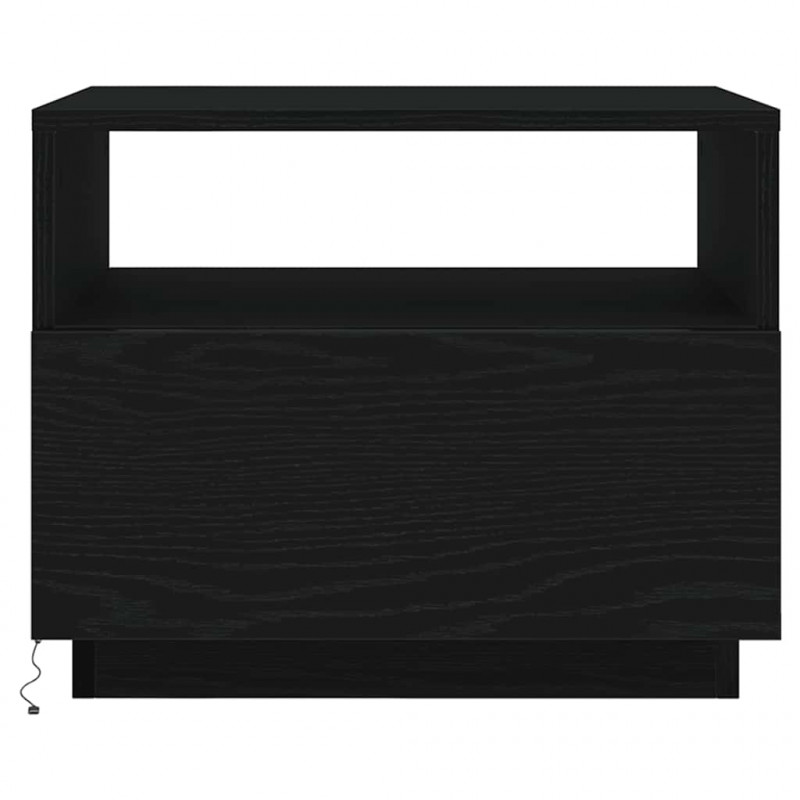 Stolik kawowy z podświetleniem LED, czarny dąb, 50x49x40 cm