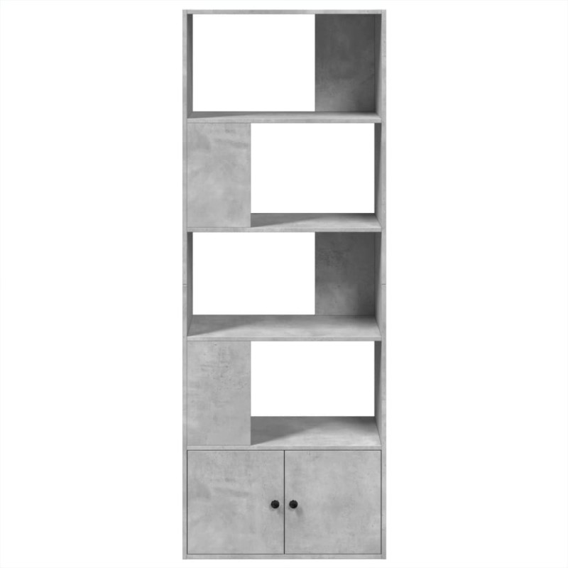 Regał, szarość betonu, 70x36x189 cm, materiał drewnopochodny
