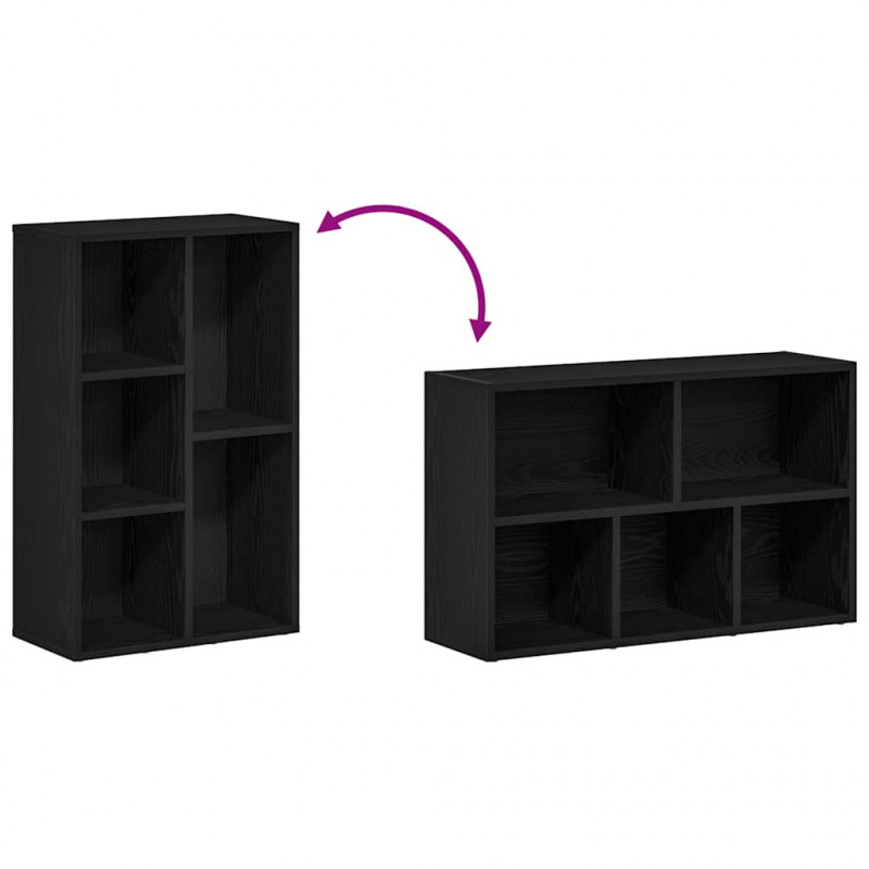 Regał biblioteczny Czarny Dąb 50x25x80 cm Drewno klejone