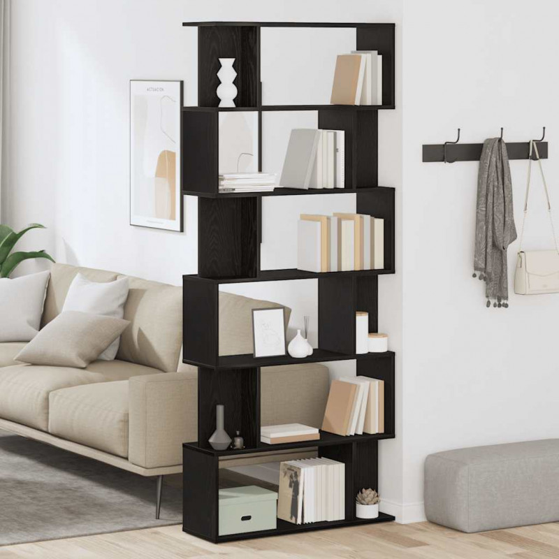 Regał biblioteczny Czarny Dąb 80x24x190,5 cm Drewno klejone