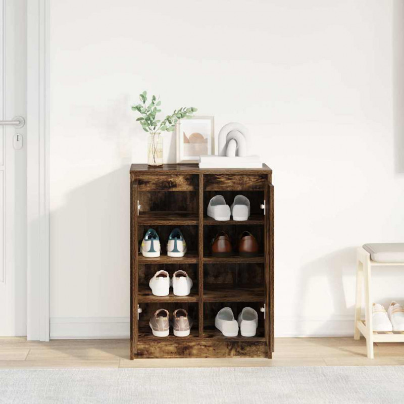 Szafka na buty Dąb wędzony 57x34x76 cm Drewno klejone