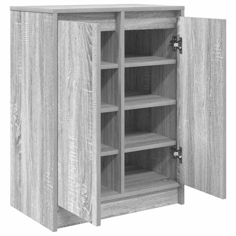 Szafka na buty Szara Sonoma 57x34x76 cm Drewno klejone