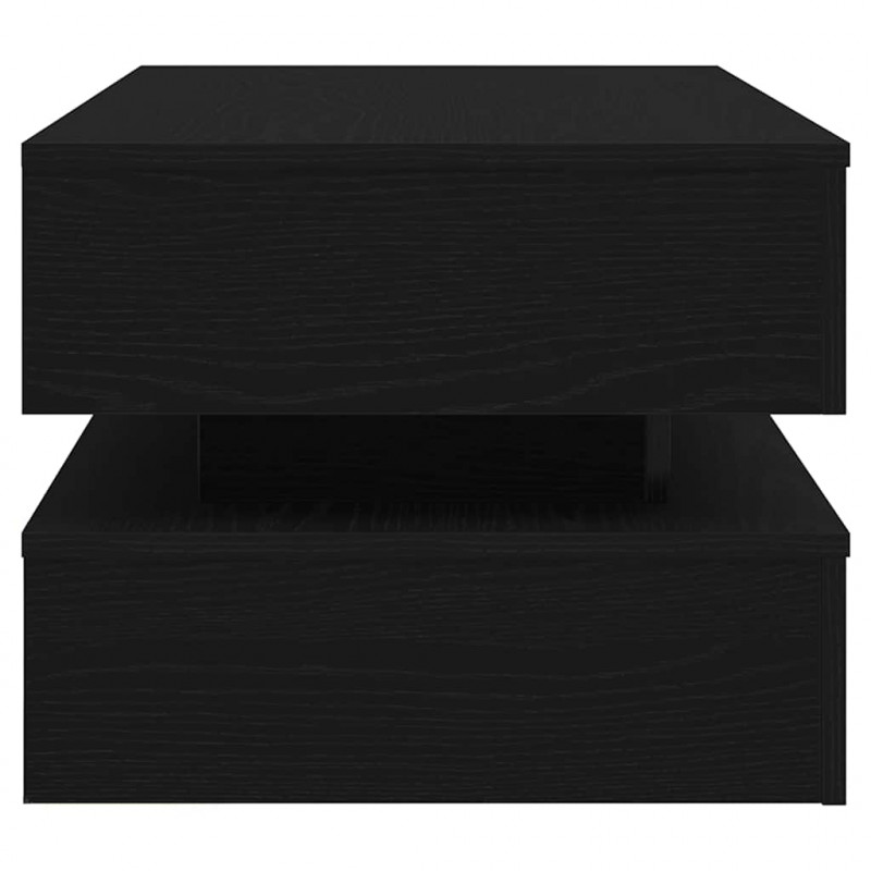 Stolik kawowy z oświetleniem LED, czarny dąb, 90x50x40 cm