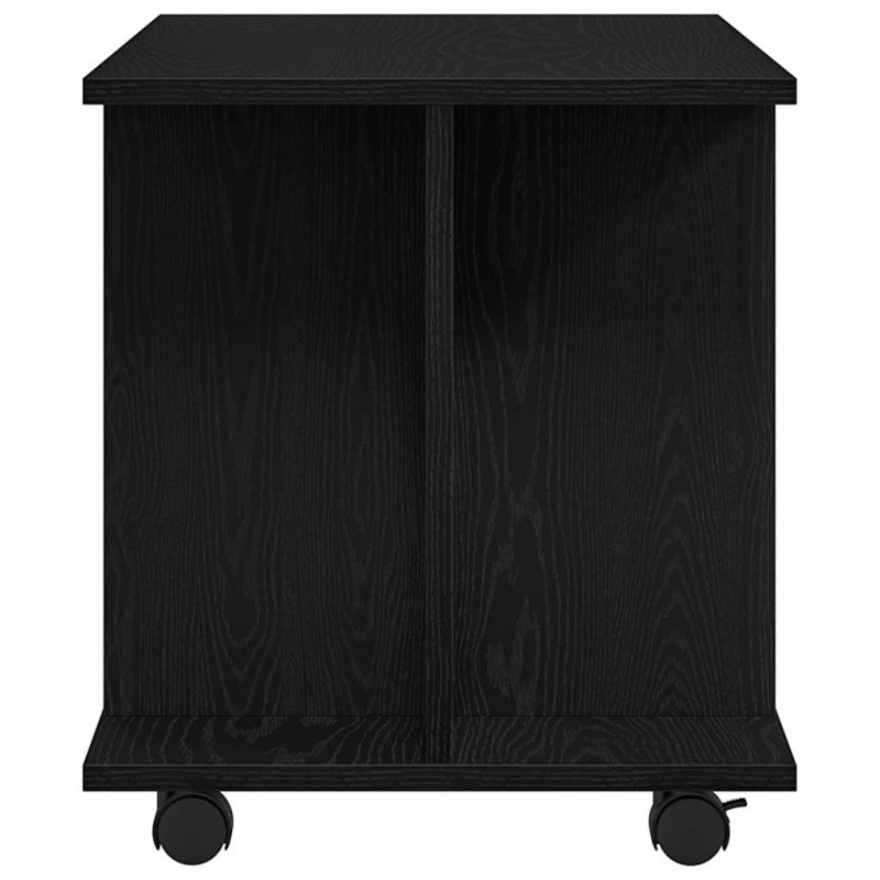 Szafka RTV z kółkami Czarny dąb 80x40x45 cm Drewno klejone