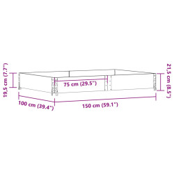 Nadstawka paletowa, czarna, 150x100 cm, lite drewno sosnowe