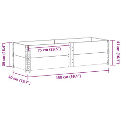 Nadstawki paletowe, 2 szt., czarne, 150x50 cm, drewno sosnowe