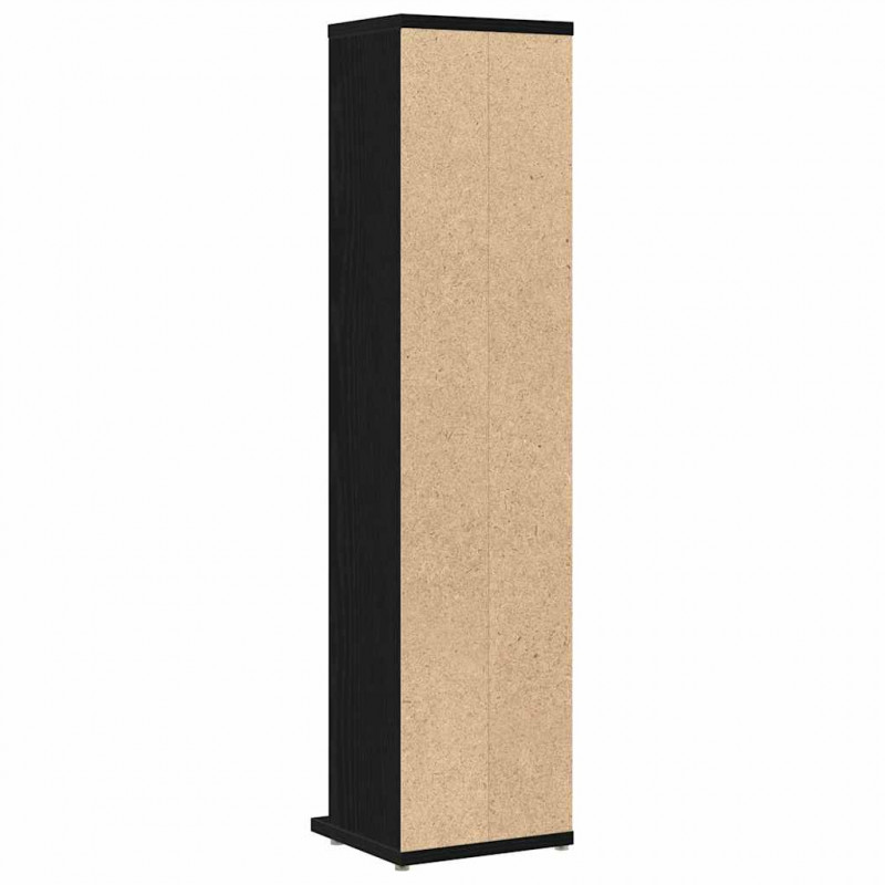 Szafka na CD Czarny Dąb 21x20x88 cm Drewno klejone