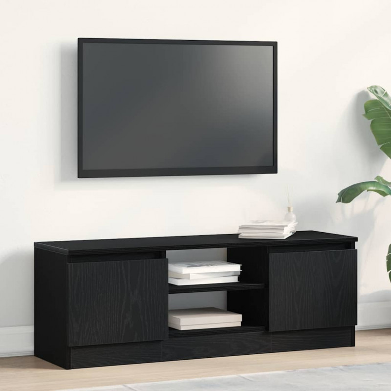 Szafka RTV, czarny dąb, 102x30x36 cm, materiał drewnopochodny