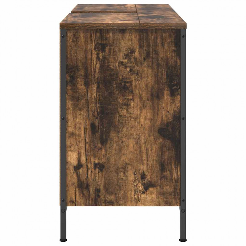 Szafka pod umywalkę z szufladami, przydymiony dąb, 90x34,5x60cm
