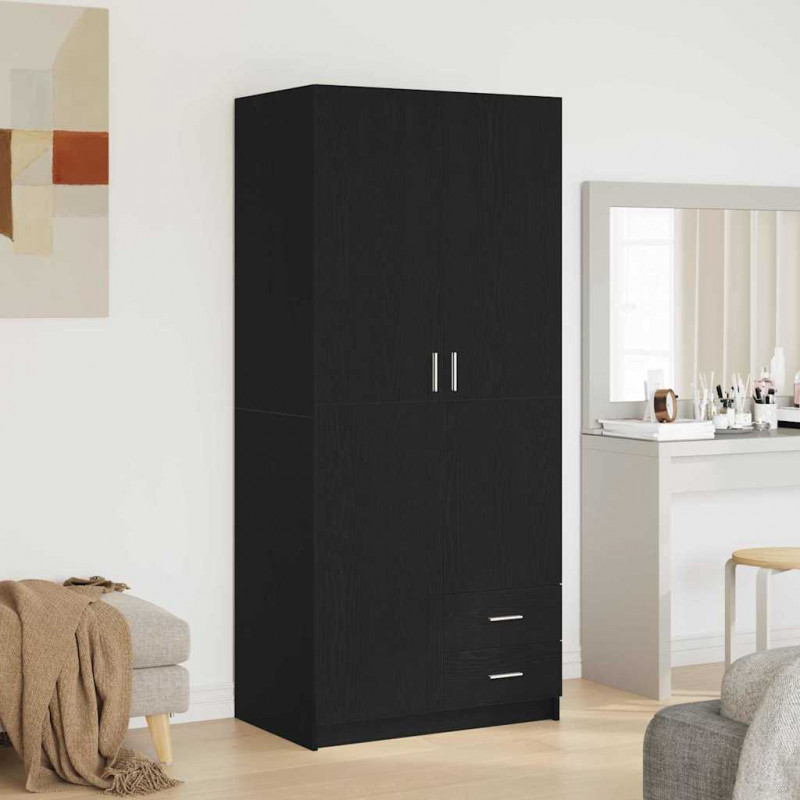 Garderoba Czarny Dąb 80 x 52 x 180 cm Materiał drewnopochodny