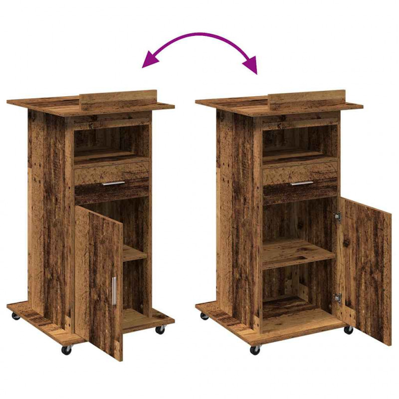 Podium Stare drewno 55 x 55 x 107 cm Materiał drewnopochodny