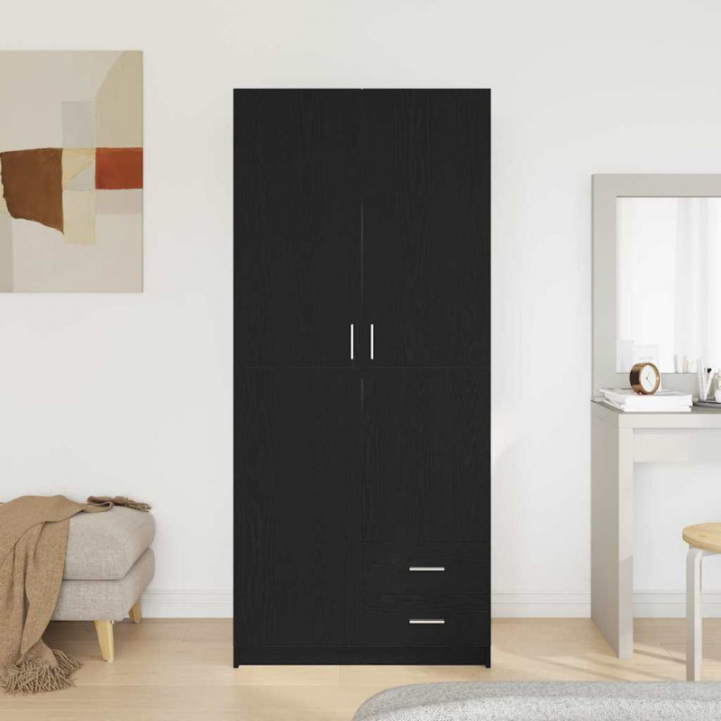 Garderoba Czarny Dąb 80 x 52 x 180 cm Materiał drewnopochodny
