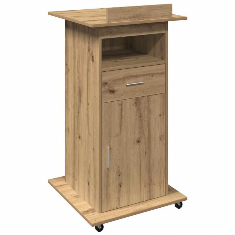 Podium z szufladą z półką Dąb rzemieślniczy 55 x 55 x 107 cm