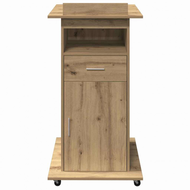 Podium z szufladą z półką Dąb rzemieślniczy 55 x 55 x 107 cm