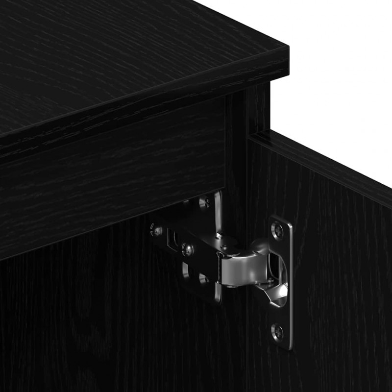 Szafka RTV Czarny Dąb 140x40x36 cm Drewno klejone